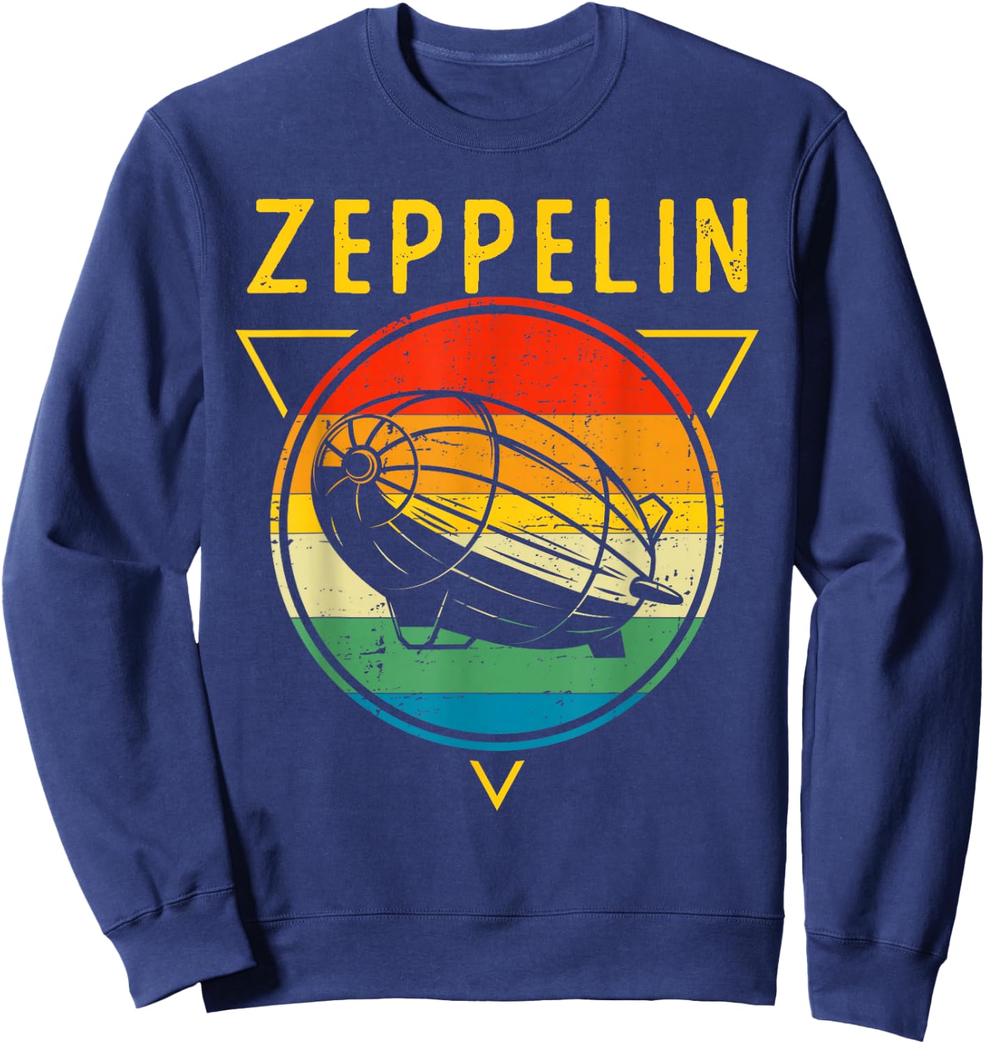 Retro Vintage Zeppelin 70s 80s Dirigible Airship Sweatshirt - Sweatshirt | Navy