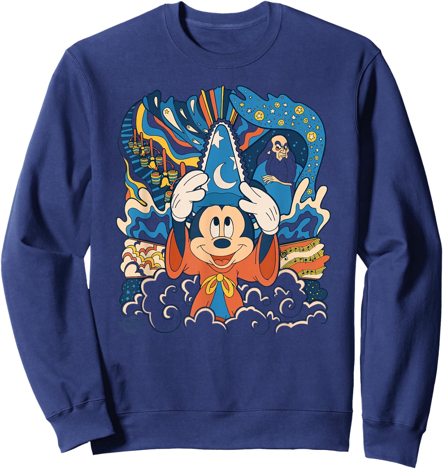 Disney Fantasia Mickey Mouse Sorcerer’s Apprentice Retro Sweatshirt - Sweatshirt | Navy