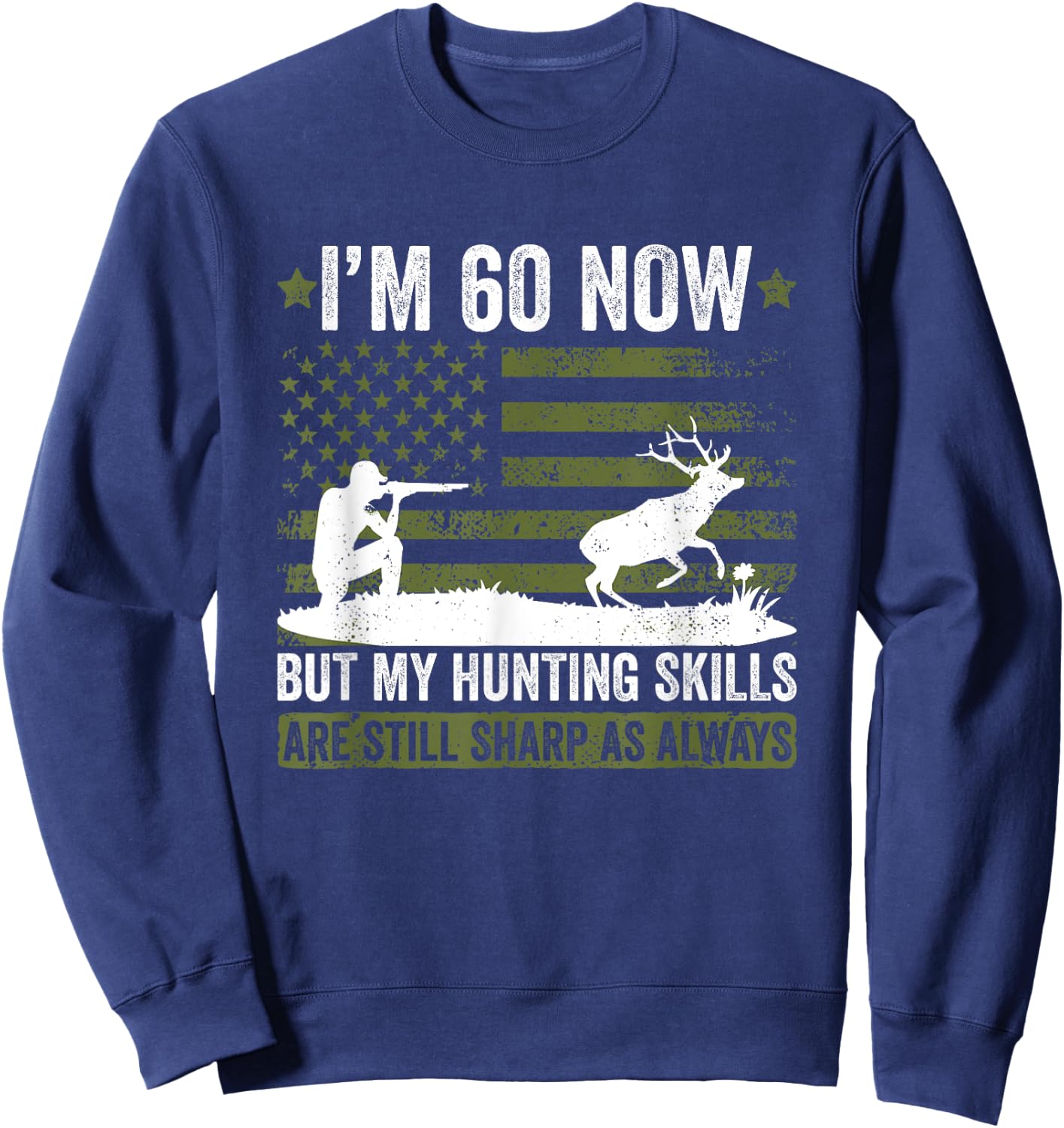 Hunter birthday 60 years old hunter 60th birthday hunting Sweatshirt - Sweatshirt | Navy