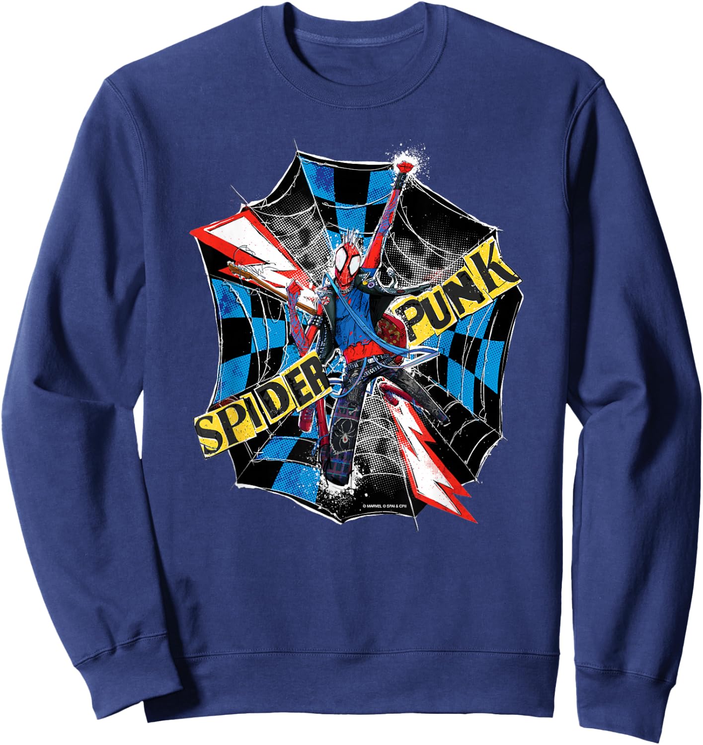 Marvel Spider-Man: Across the Spider-Verse Spider-Punk Web Sweatshirt - Sweatshirt | Navy