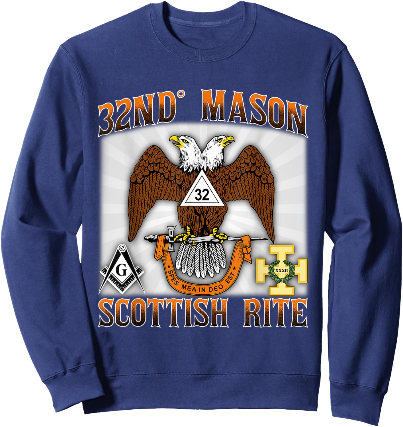 Scottish Rite Mason 32nd Masonic 32 AASR WD Valley Old Style Sweatshirt - Sweatshirt | Navy