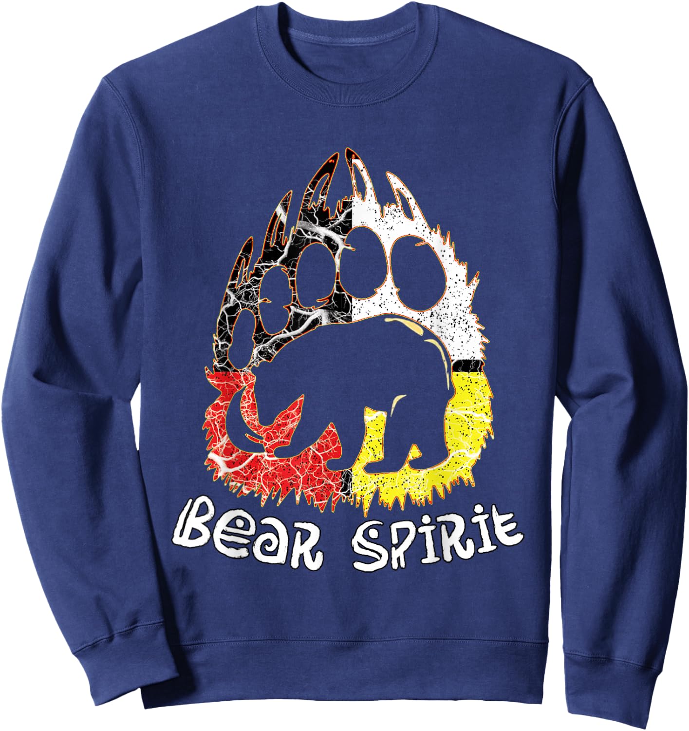 Native American Bear Spirit, Bear Paw Sweatshirt - Sweatshirt | Navy