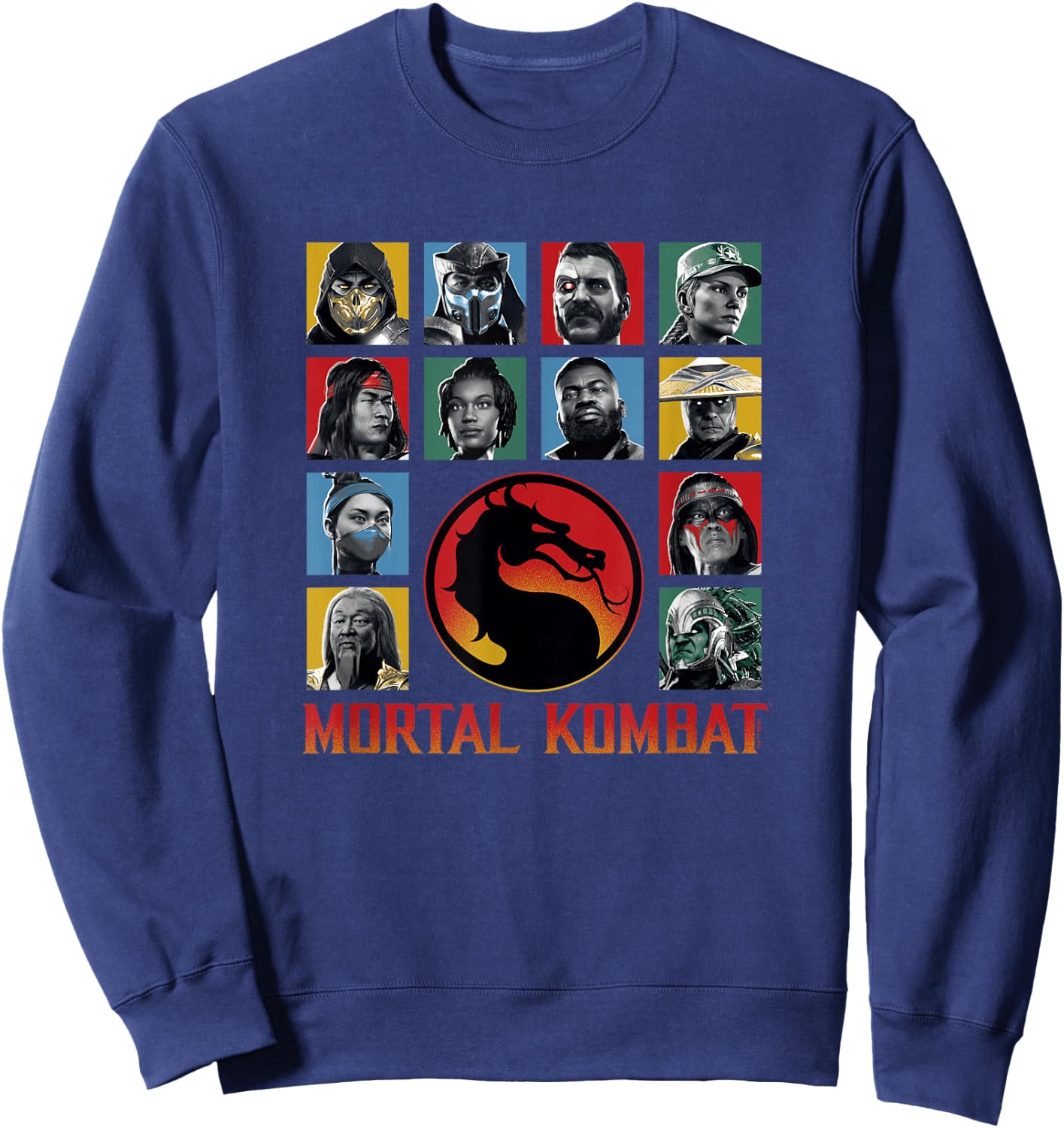 Mortal Kombat Klassic Main Fighters Characters Group Shot V3 Sweatshirt - Sweatshirt | Navy