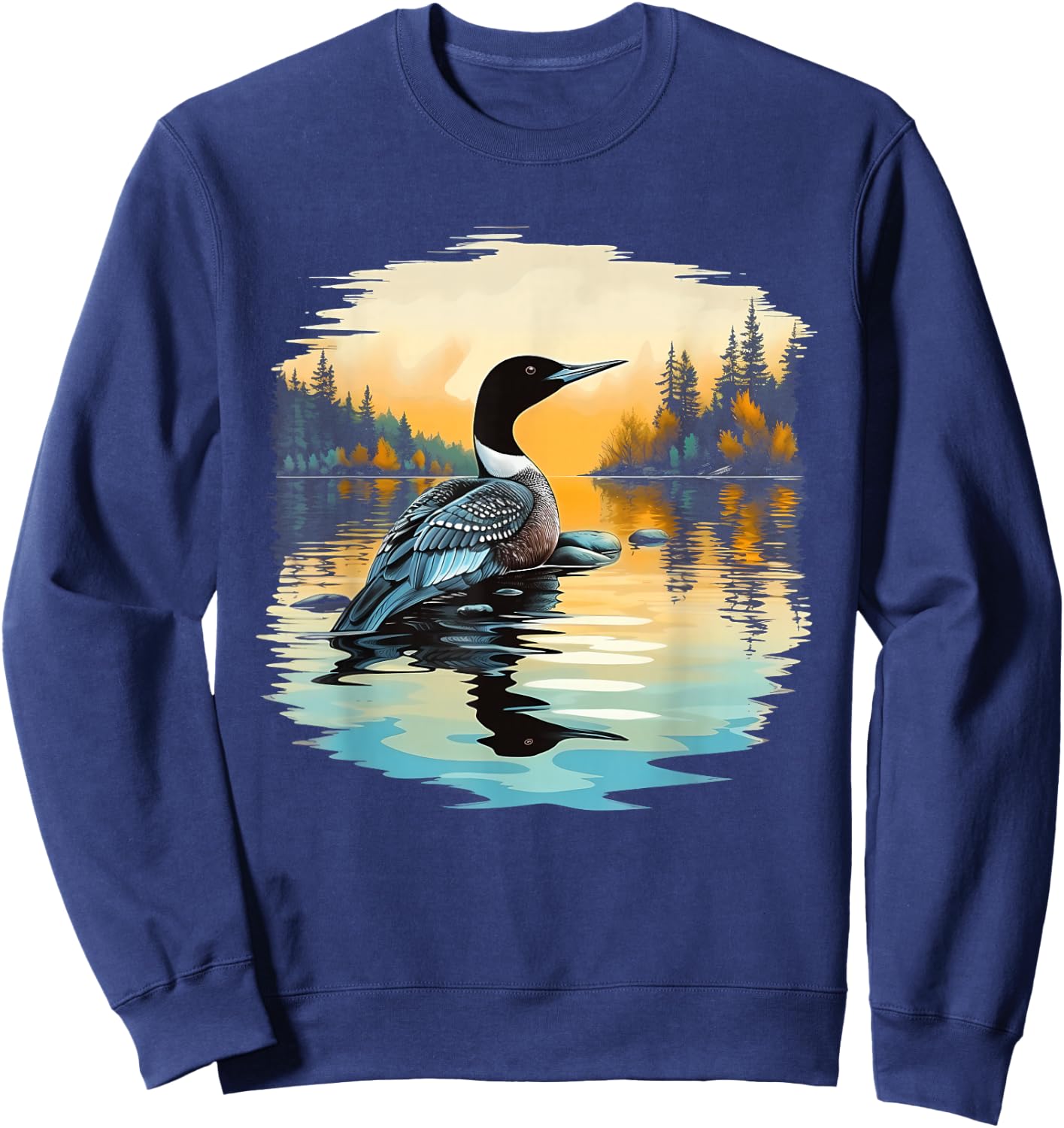 Retro Style Loon Sweatshirt - Sweatshirt | Navy