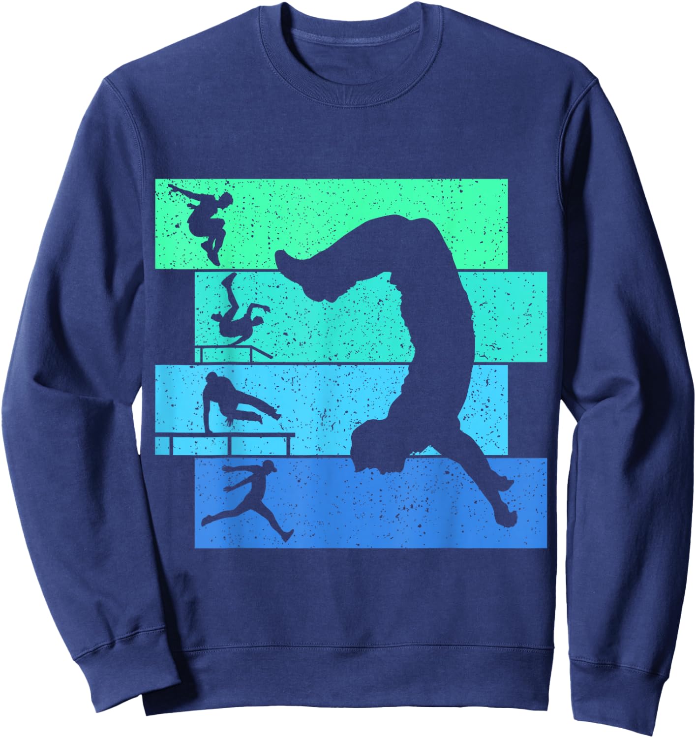 Cool Parkour & Freerunning Gifts Retro Parkour Traceur Boys Kids Men Sweatshirt - Sweatshirt | Navy