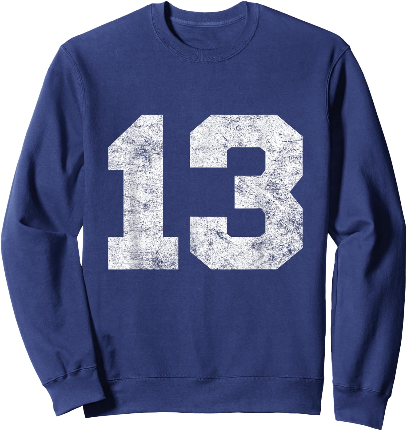 Vintage Lucky Number 13 Birthday Sports Player Team Athlete Sweatshirt - Sweatshirt | Navy
