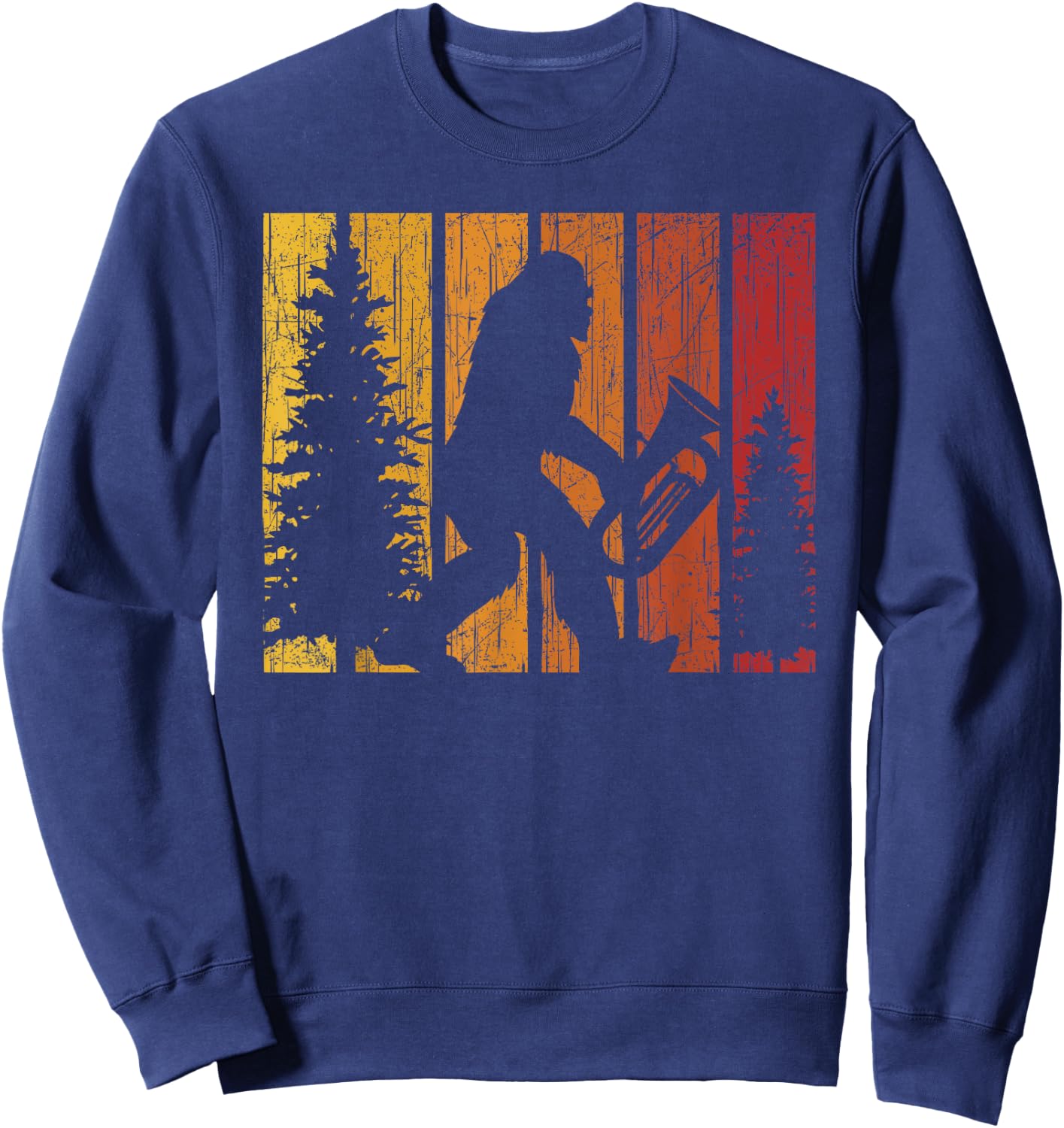 Bigfoot Lover Tuba Player Musical Instrument Musician Sweatshirt - Sweatshirt | Navy