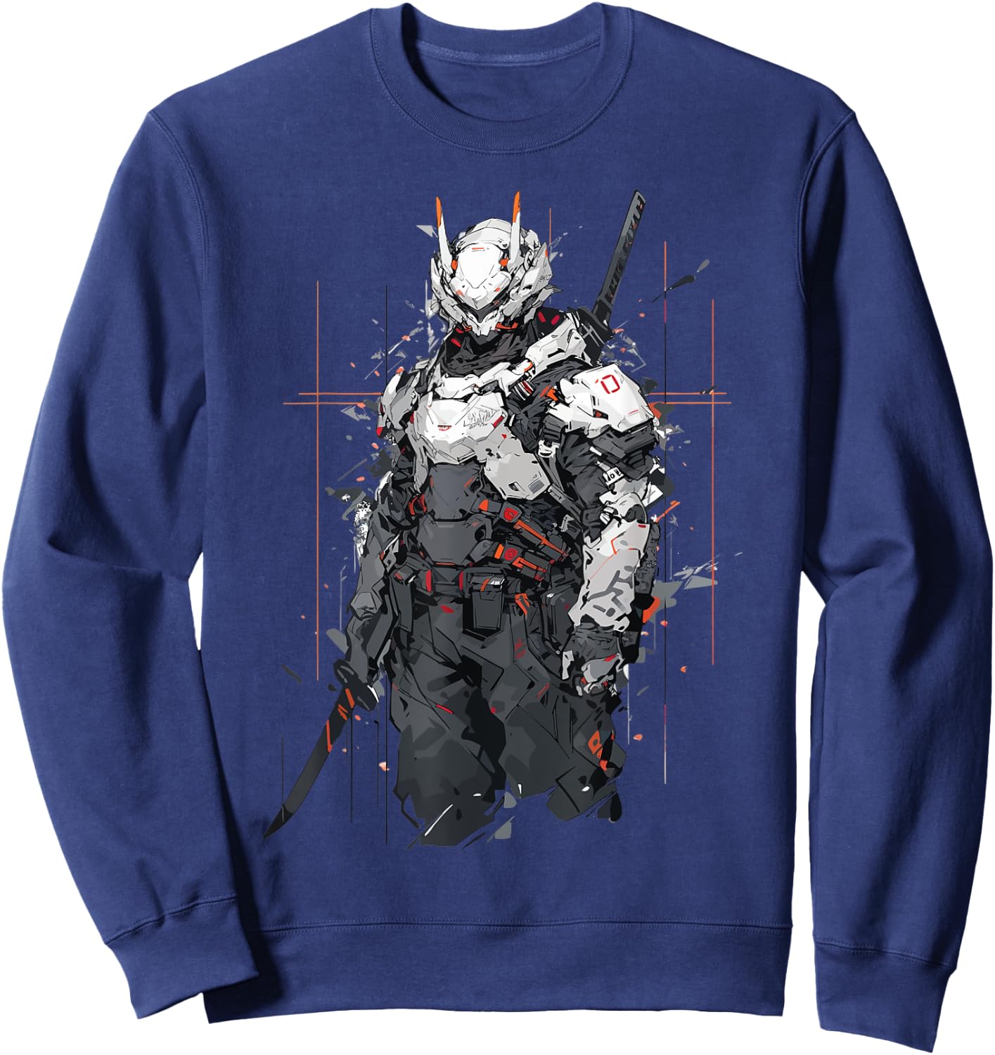 Ninja Shinobi Cyborg Warrior Robotic Anime Manga Comic Style Sweatshirt - Sweatshirt | Navy
