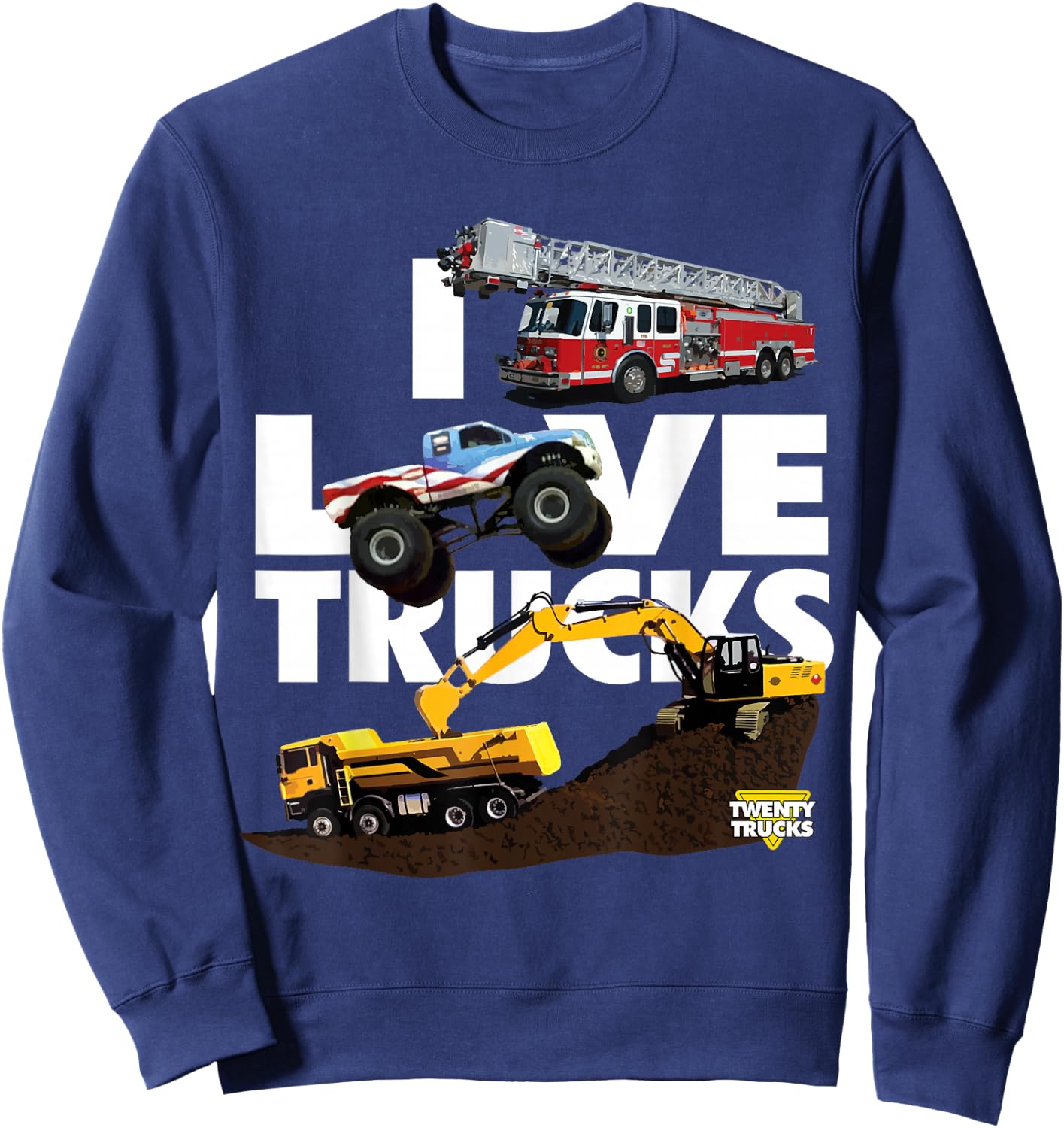 I Love Trucks Sweatshirt - Sweatshirt | Navy