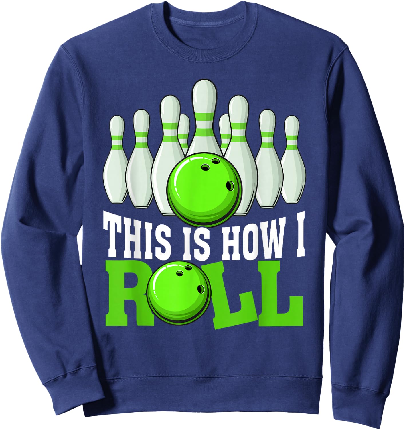 Funny Vintage Bowling Team Bowler Bowling Lover Boys Girls Sweatshirt - Sweatshirt | Navy