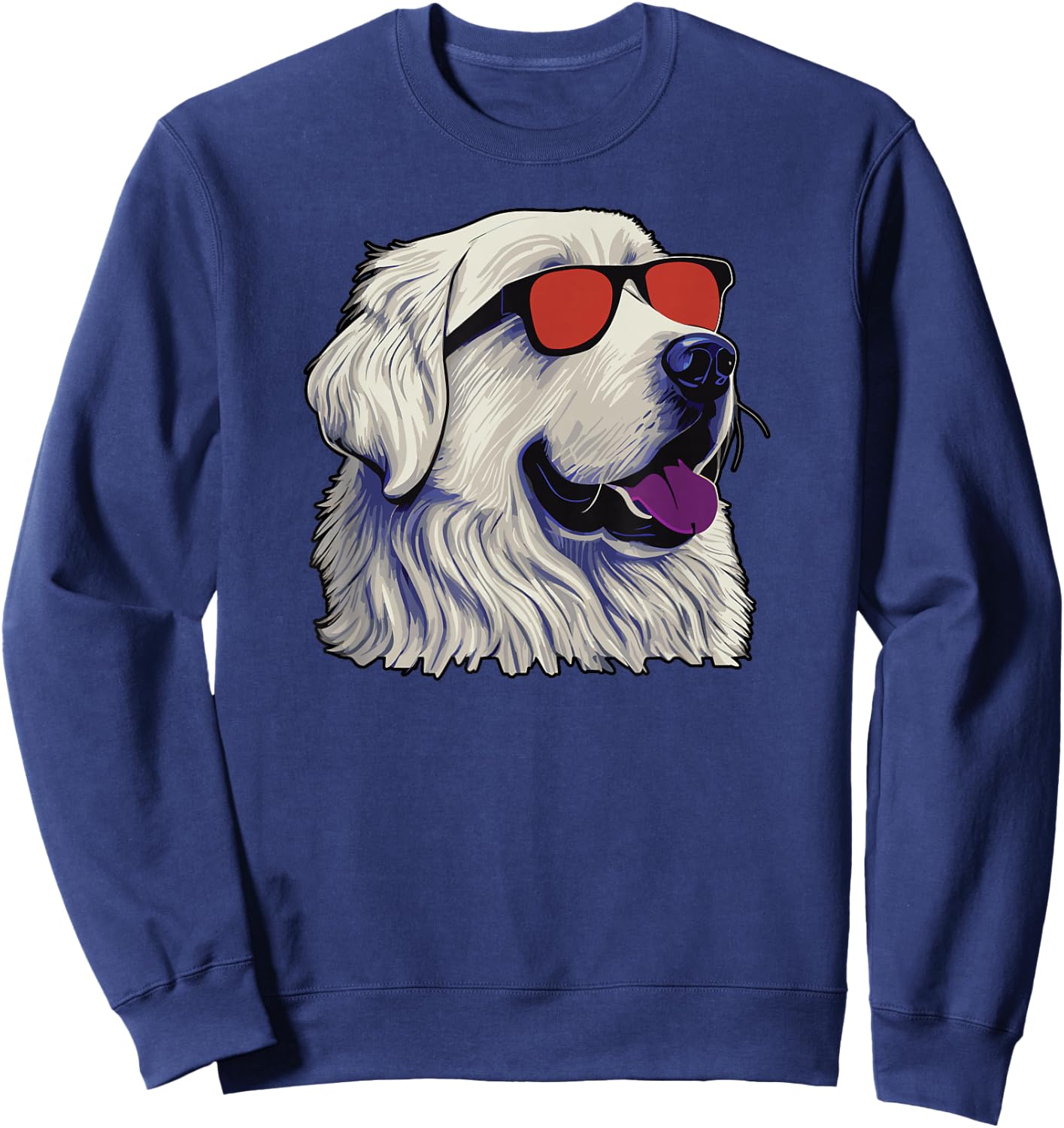 Dad Mom Cool Dog Sunglasses - Great Pyrenees Sweatshirt - Sweatshirt | Navy