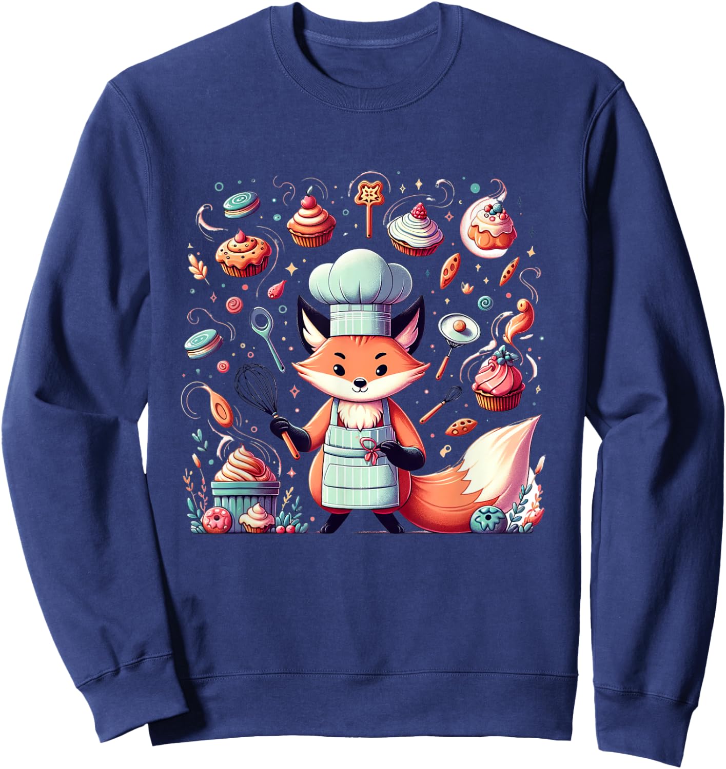 Magical Baker Fox in Enchanted Kitchen Sweatshirt - Sweatshirt | Navy