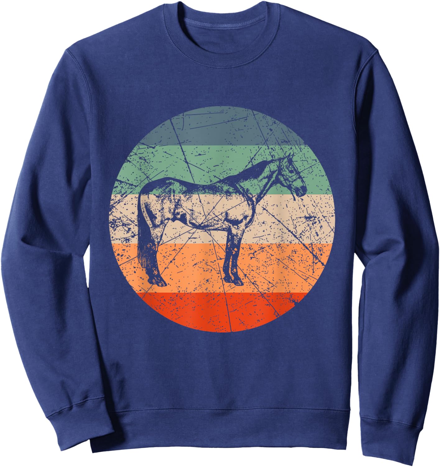 Retro Horse Silhouette - Vintage American Quarter Horse Sweatshirt - Sweatshirt | Navy