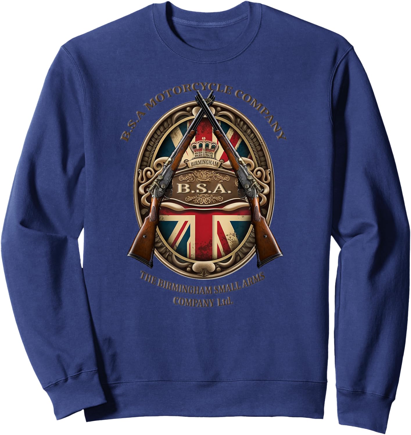 BSA Vintage style motorcycle retro badge Sweatshirt - Sweatshirt | Navy