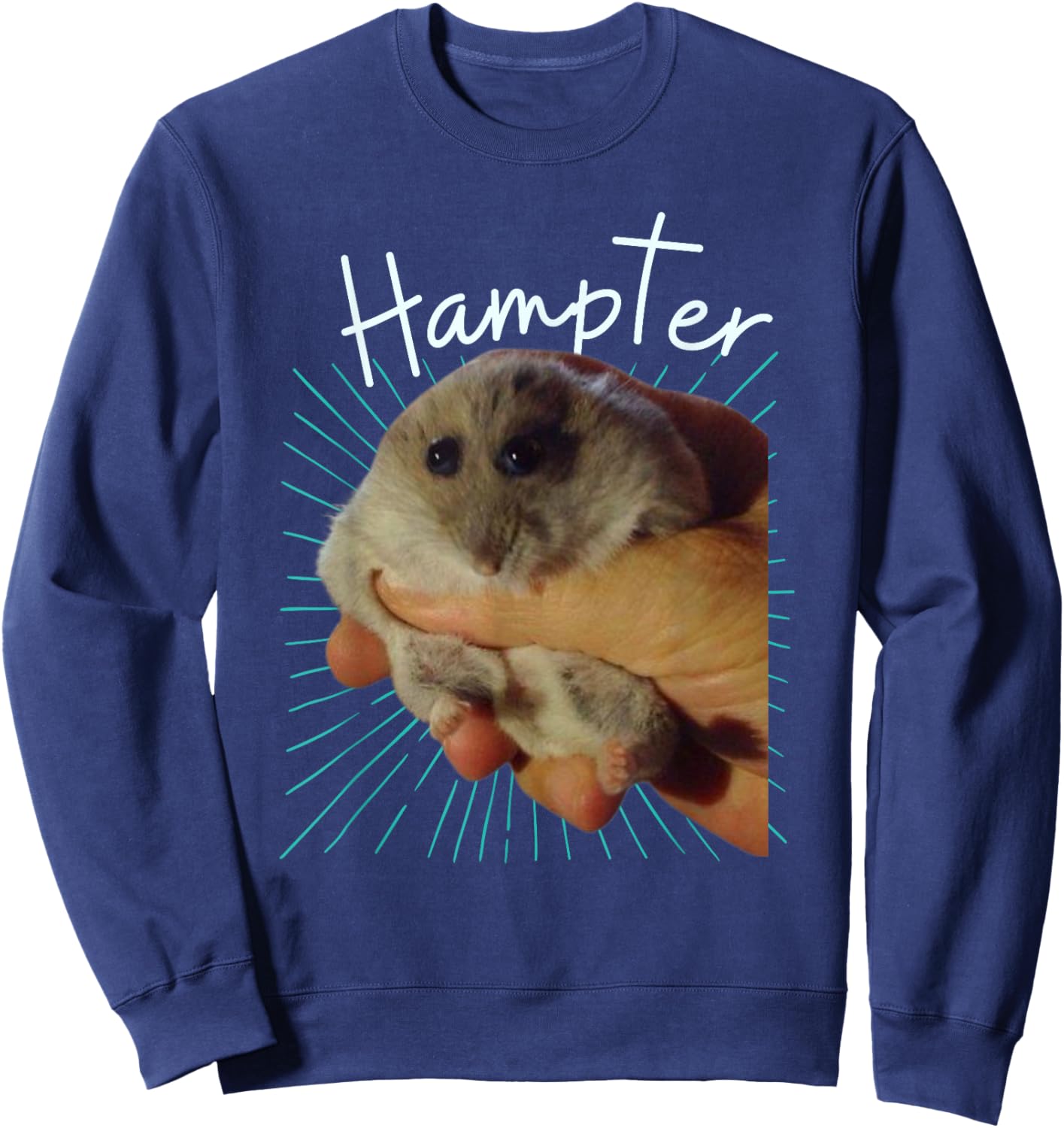 Cute and Funny Hampter Hamster Dunk Meme Pet Owners Sweatshirt - Sweatshirt | Navy