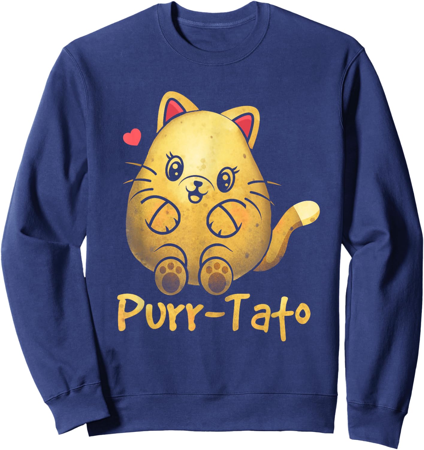 Purrtato Cat Purr Potato Cat Lover Vegetarian Idaho Potatoes Sweatshirt - Sweatshirt | Navy