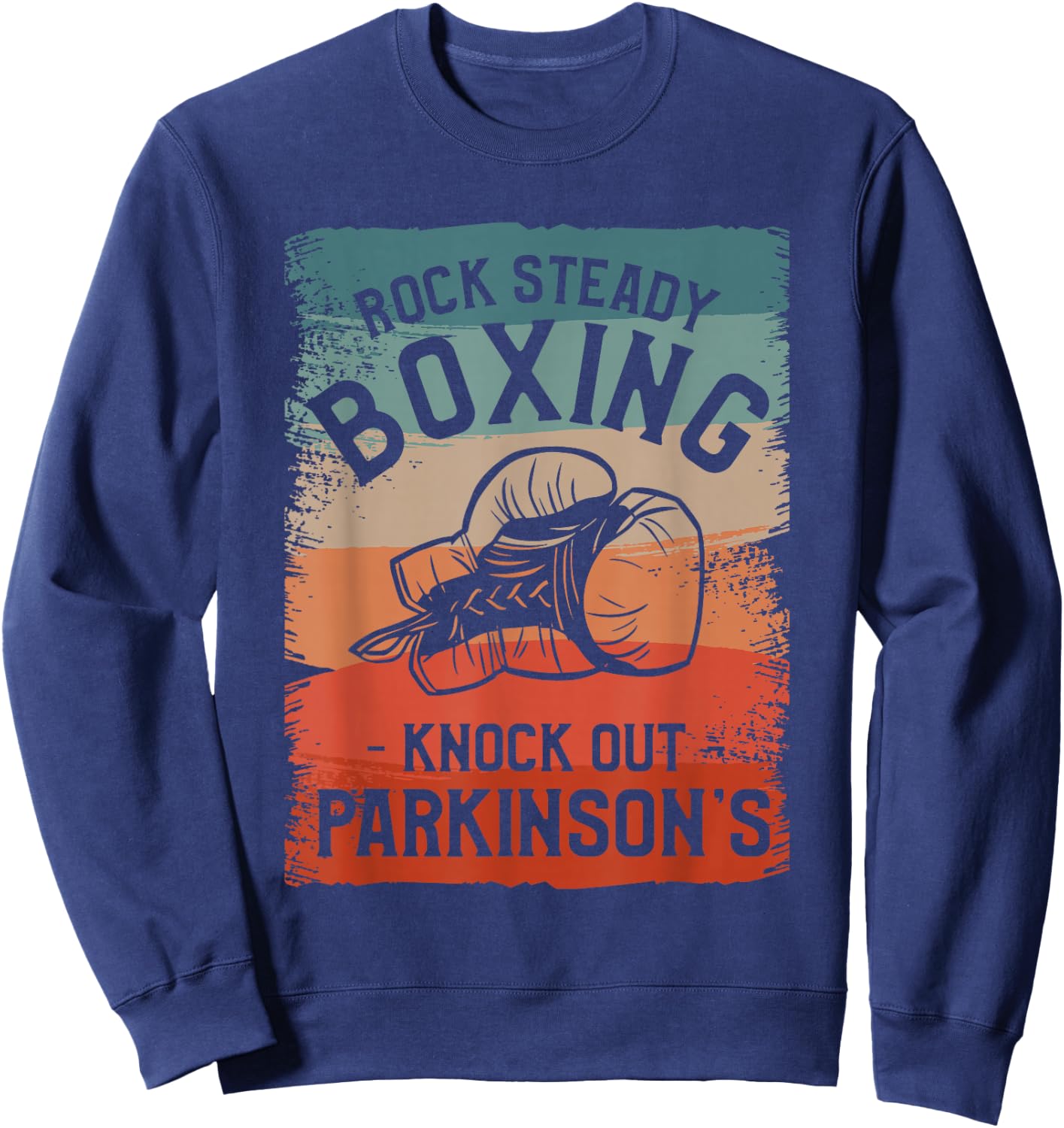Rock Steady Boxing Knock Out Parkinson's Awareness Sweatshirt - Sweatshirt | Navy
