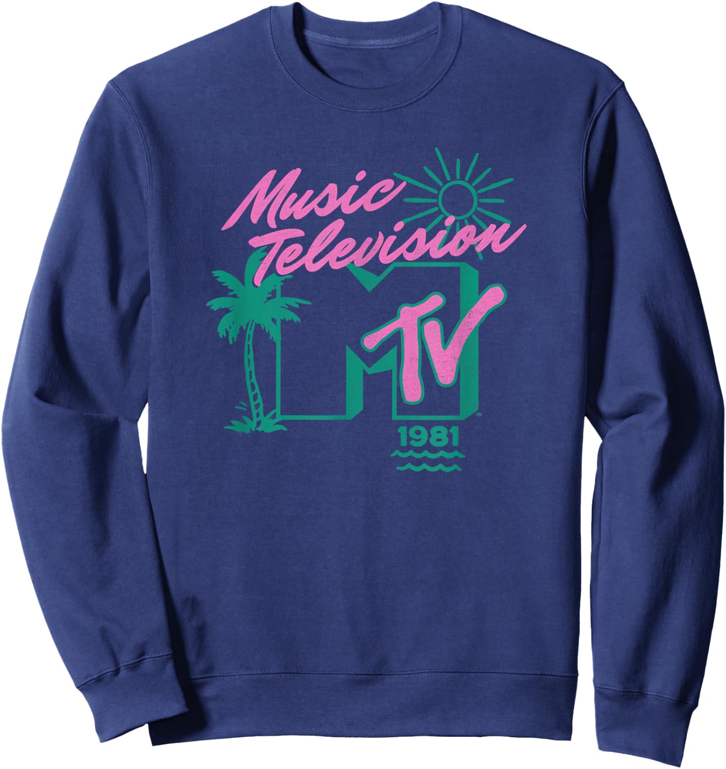 MTV Music Television 1981 Summer Time Classic Logo Sweatshirt - Sweatshirt | Navy