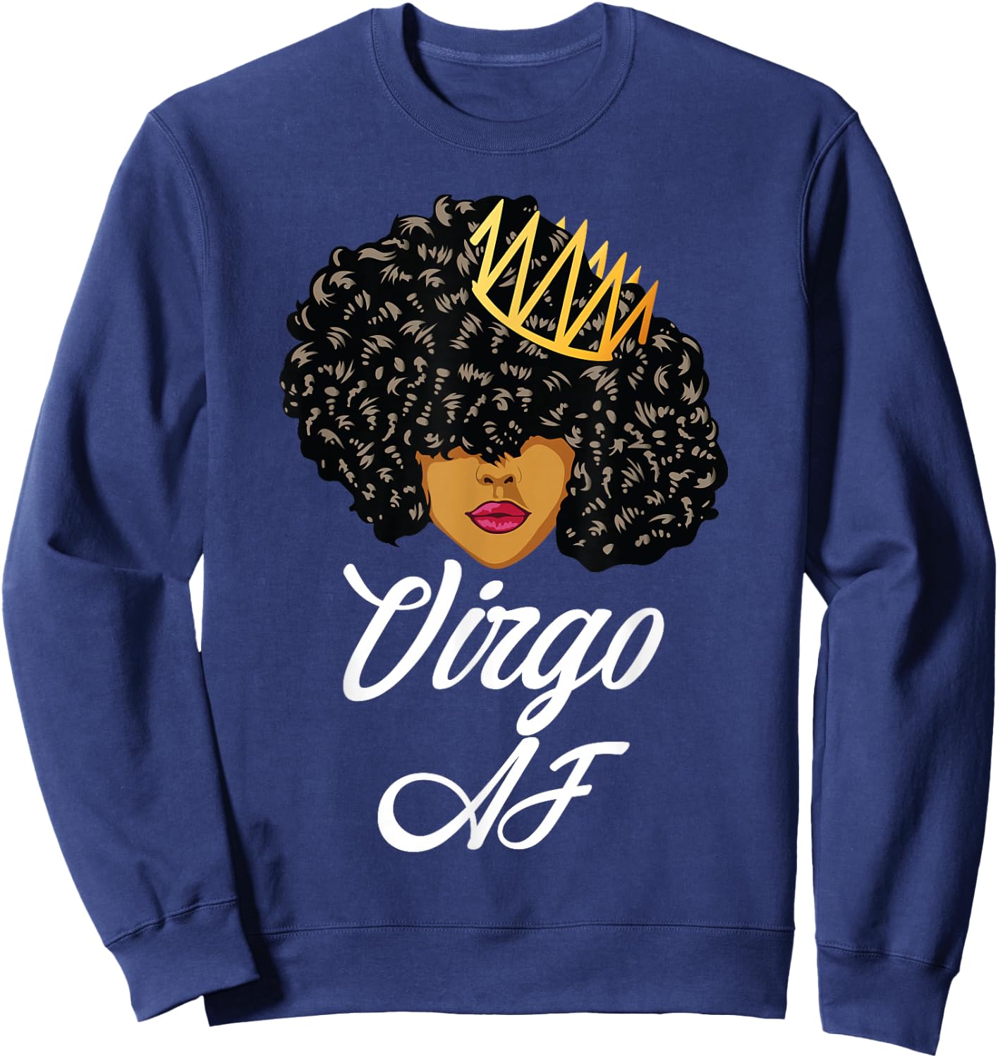 Virgo AF Zodiac Star Sign Birthday Sweatshirt - Sweatshirt | Navy