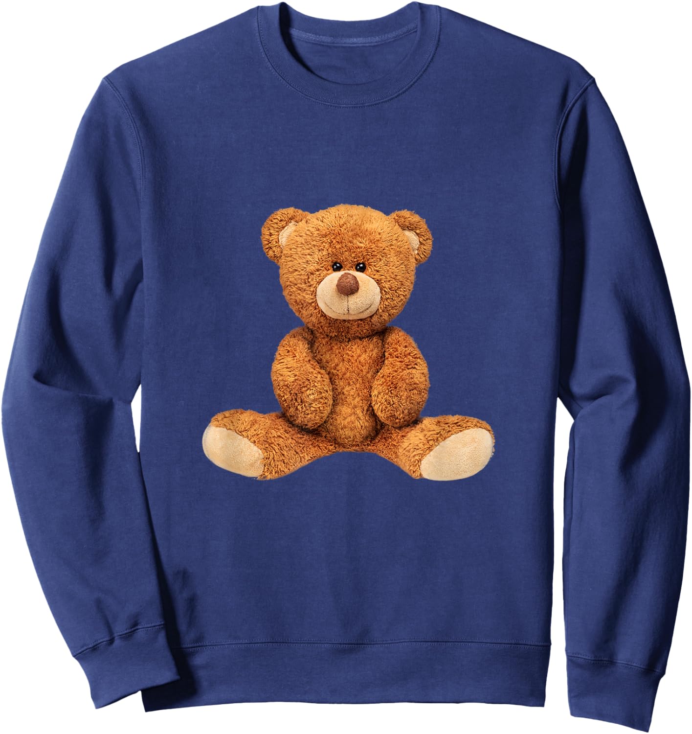 Cool Real Teddy Bear Toy Illustration Outfit Graphic Designs Sweatshirt - Sweatshirt | Navy