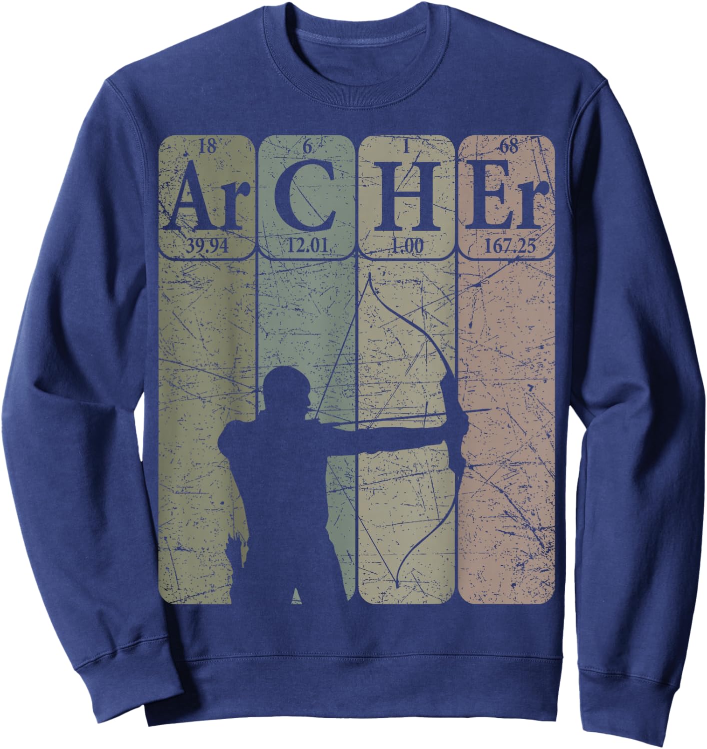 Archer Periodic Table Elements Bow Hunting Archery Vintage Sweatshirt - Sweatshirt | Navy