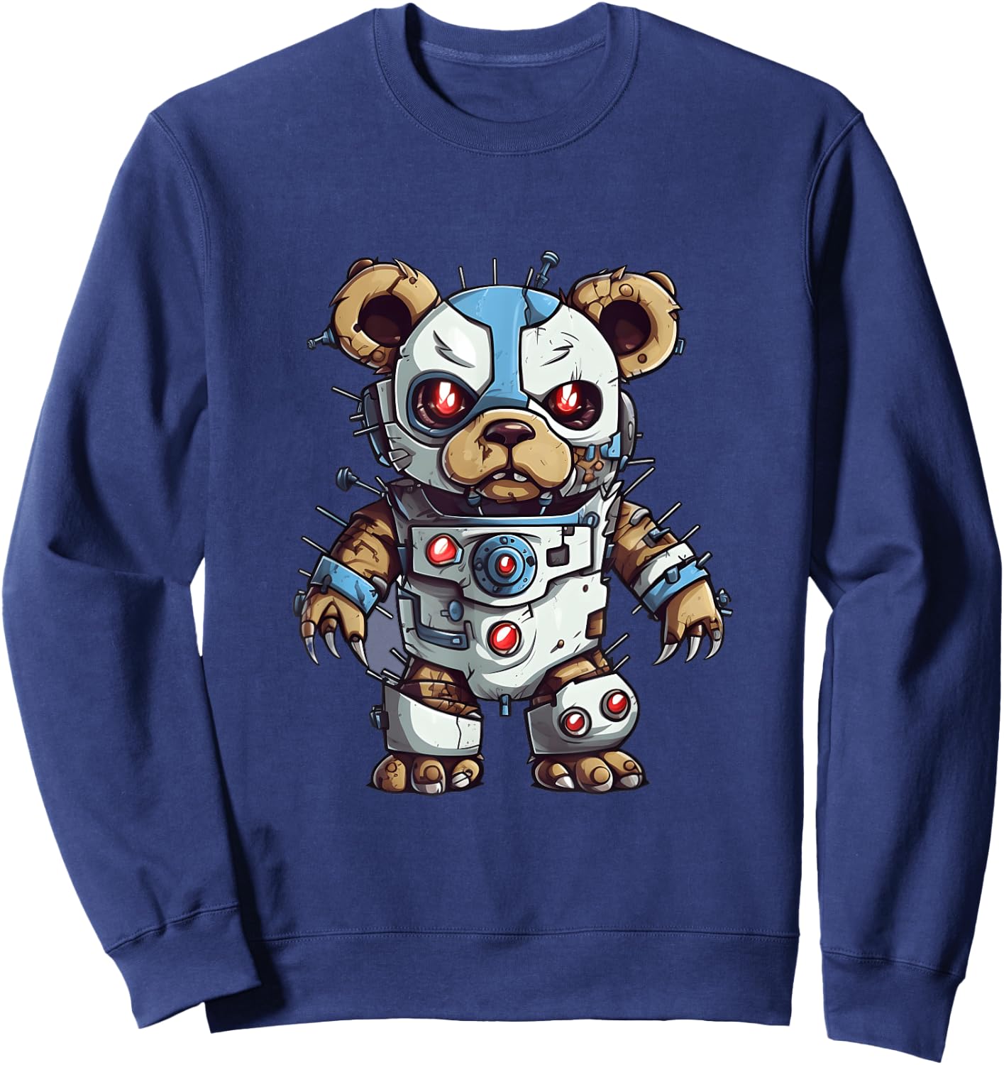 Robot Teddy Bear, Hip Hop Teddy Bear, Cyborg Teddy Bear Sweatshirt - Sweatshirt | Navy