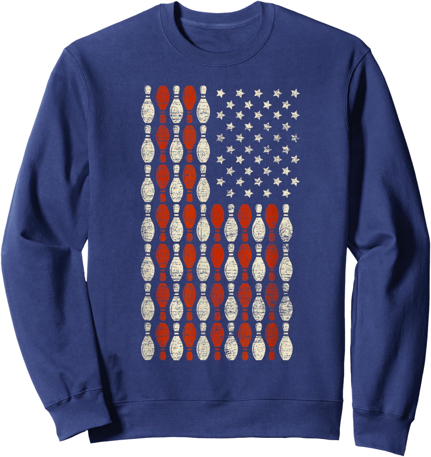 USA Flag Bowling Pin Bowler Gift Bowling Sweatshirt - Sweatshirt | Navy