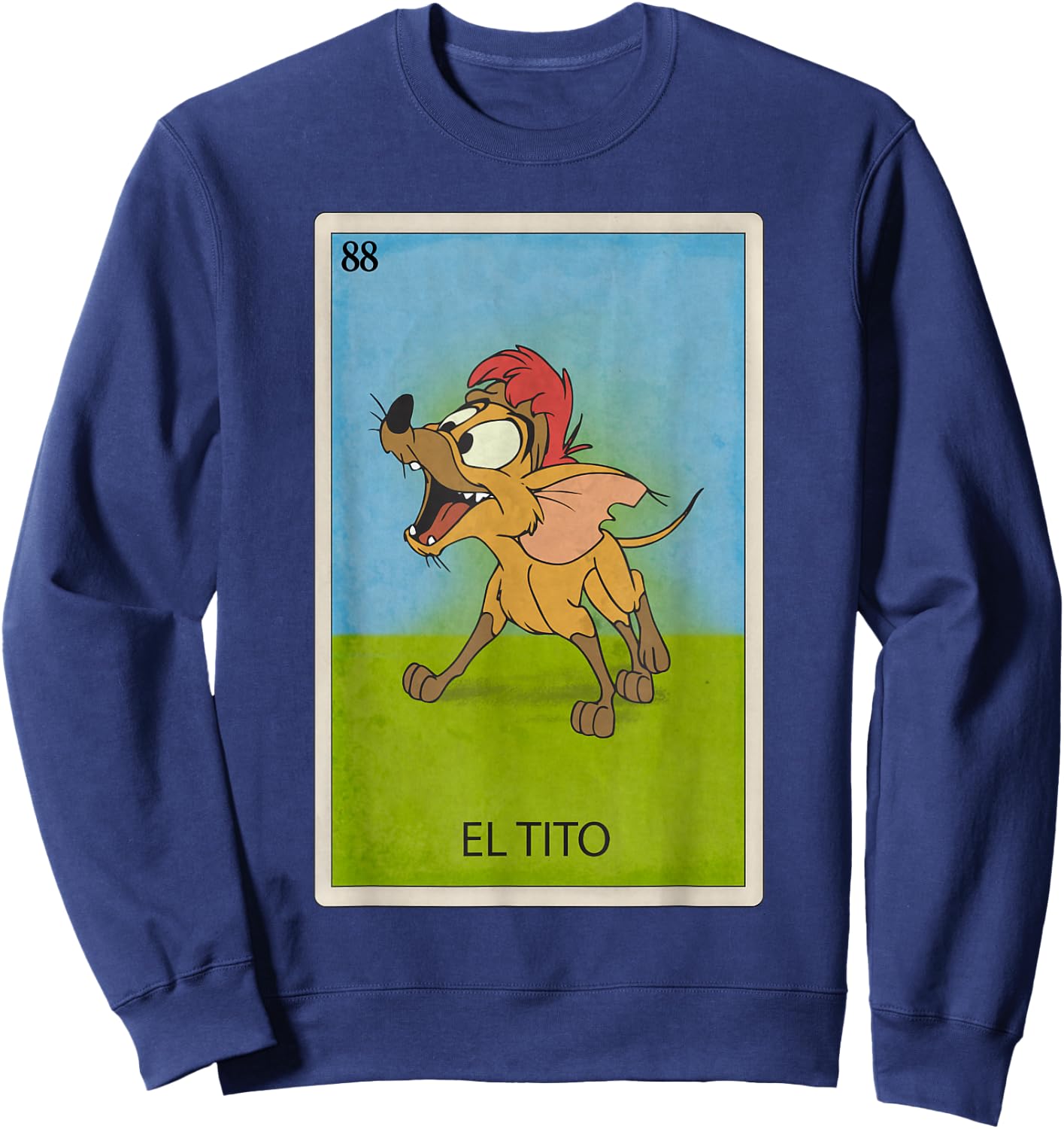 Disney Oliver & Company El Tito Lotería Card Poster Sweatshirt - Sweatshirt | Navy
