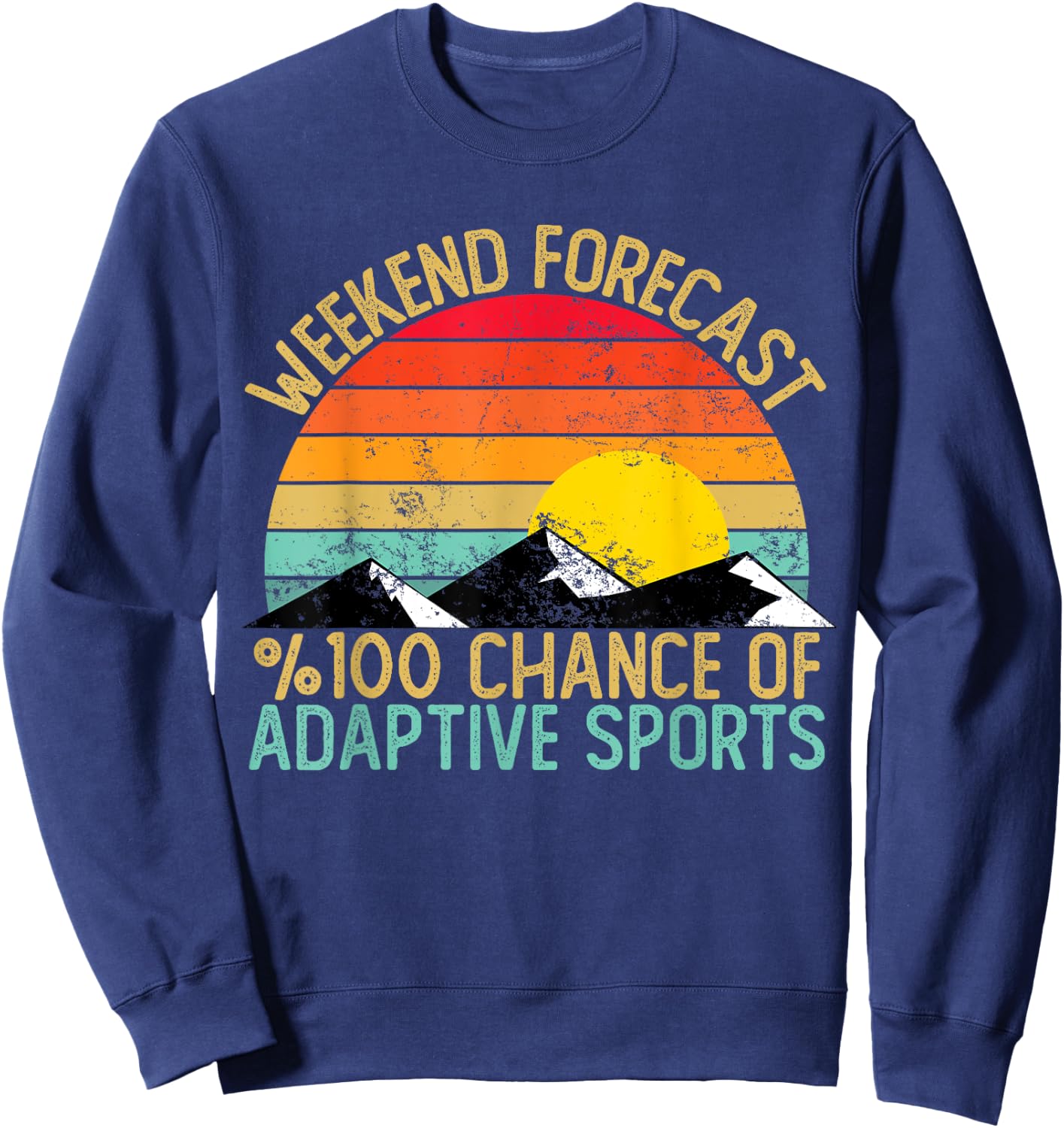 Weekend Forecast Adaptive Sports Shirts Funny Retro Sweatshirt - Sweatshirt | Navy