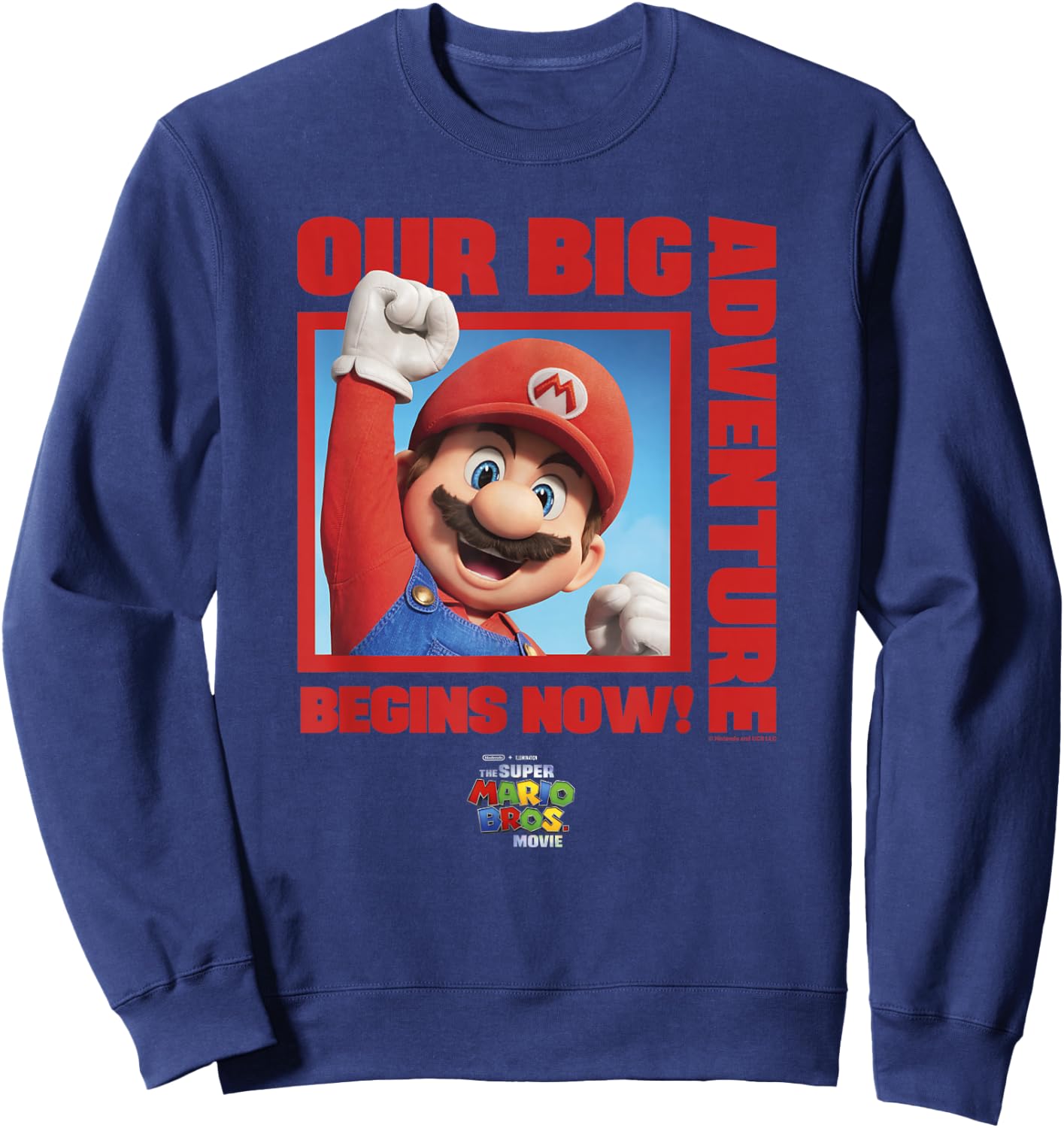 The Super Mario Bros. Movie Our Big Adventure Begins Now! Sweatshirt - Sweatshirt | Navy