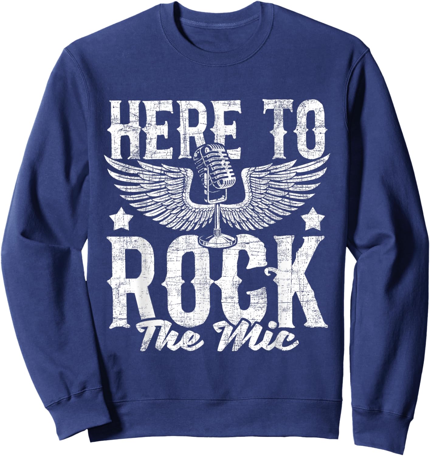 Here To Rock The Mic - Karaoke Champion Music Lover Musician Sweatshirt - Sweatshirt | Navy