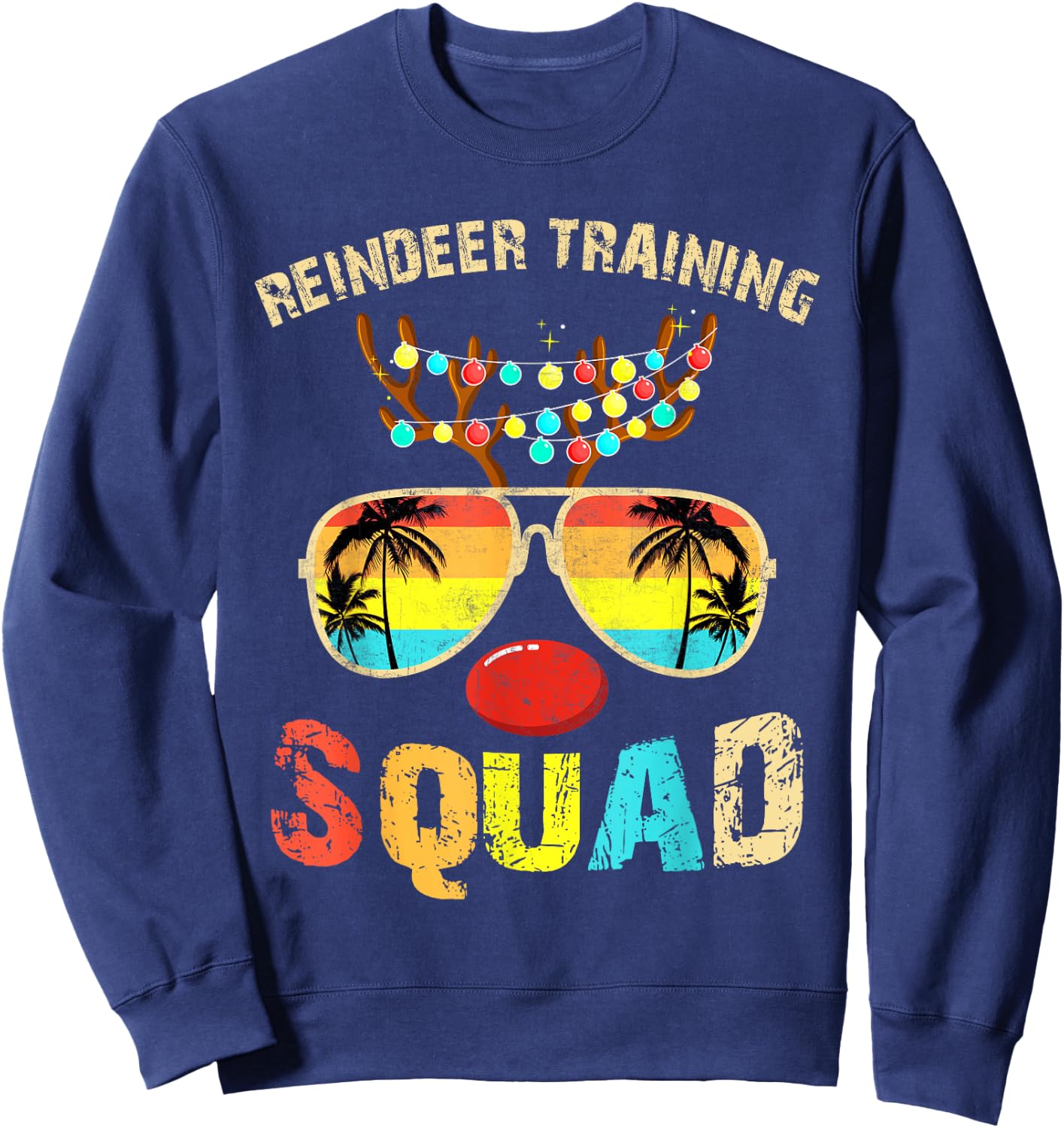 Christmas Running Reindeer Runner Training Squad Team Sweatshirt - Sweatshirt | Navy