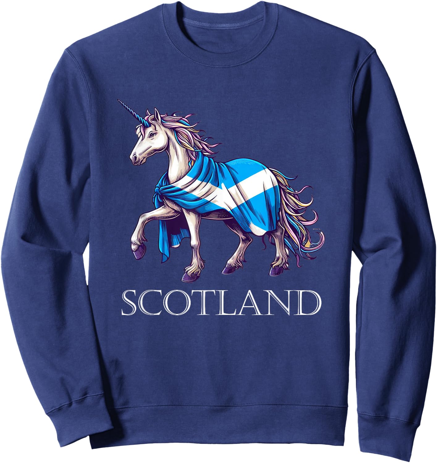 Scottish Pride Scotland Unicorn Scotland Flag Saltire Sweatshirt - Sweatshirt | Navy