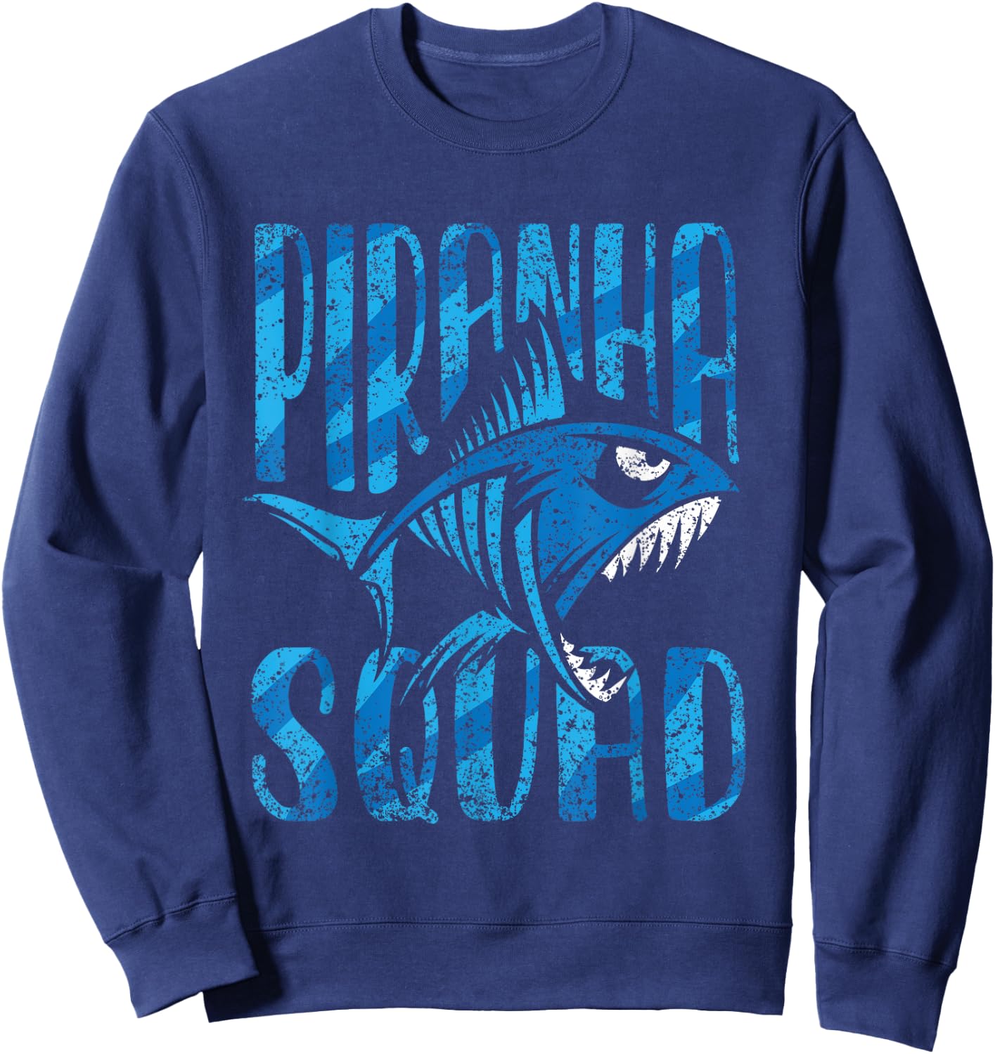 Piranha Squad Retro Lover Fish Piranhas Sweatshirt - Sweatshirt | Navy