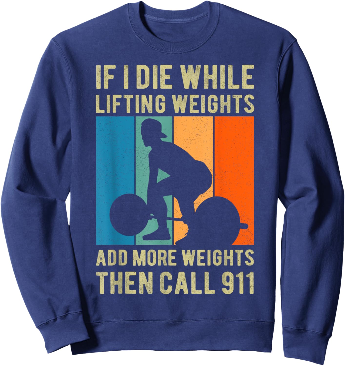 Tren Lifting Fitness Gym Deadlift - -Adults Black Cotton Blend Short Sleeve - Small - Humorous Workout Sweatshirt - Sweatshirt | Navy