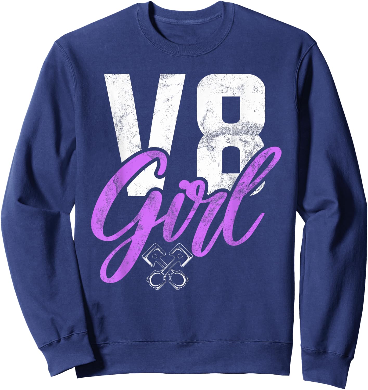 V8 Girl Muscle Car Girl Sweatshirt - Sweatshirt | Navy