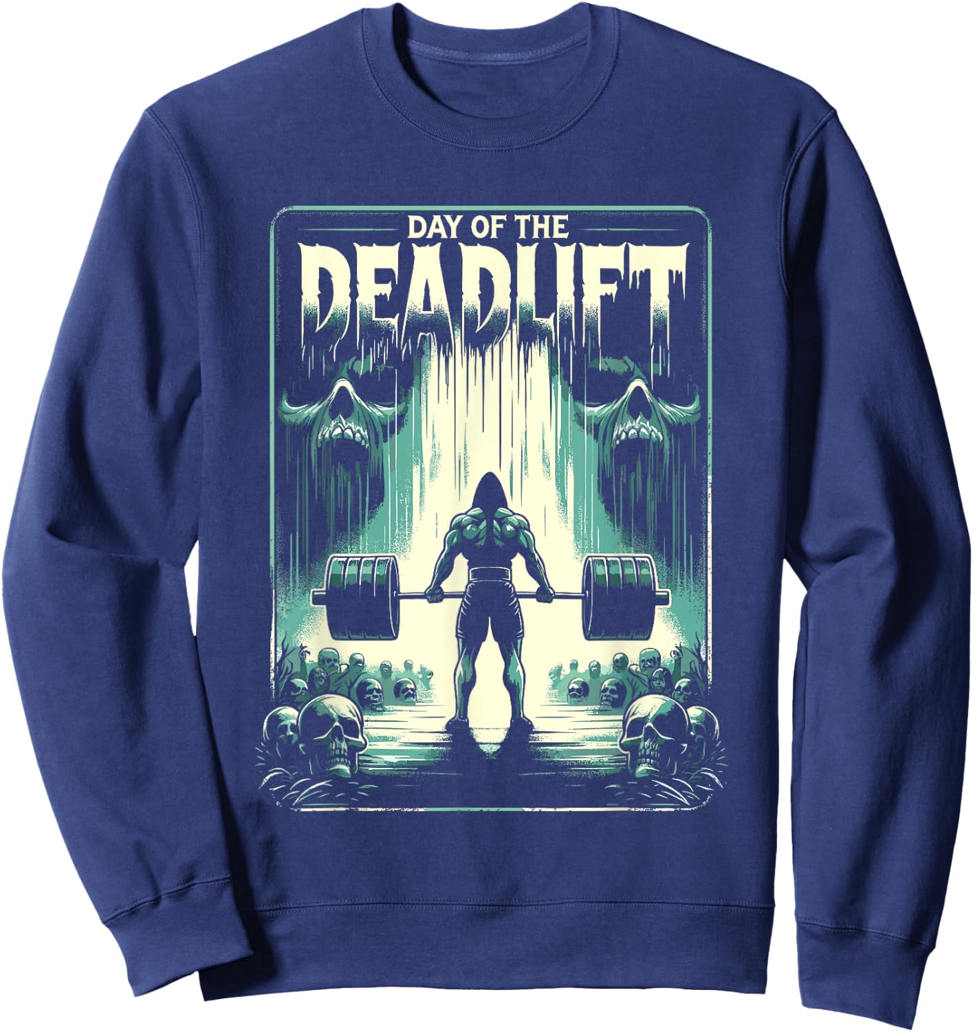 Horror Deadlift Workout Training Bodybuilder Sweatshirt - Sweatshirt | Navy
