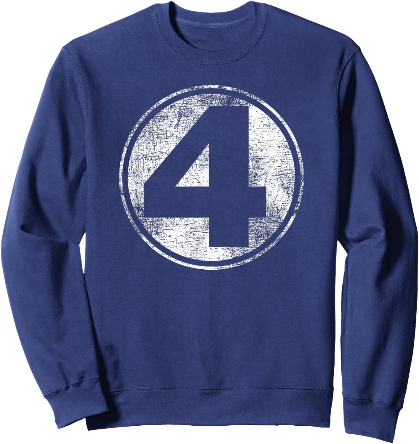 Marvel Fantastic Four Classic Number 4 Distressed Logo Sweatshirt - Sweatshirt | Navy