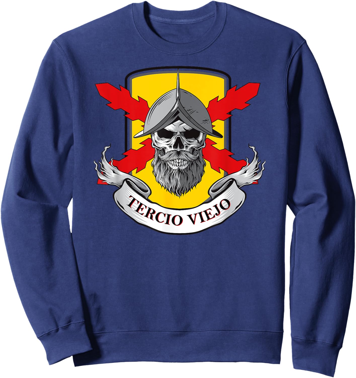 Spanish Thirds. Old Third. Skull Soldier. Military Sweatshirt - Sweatshirt | Navy