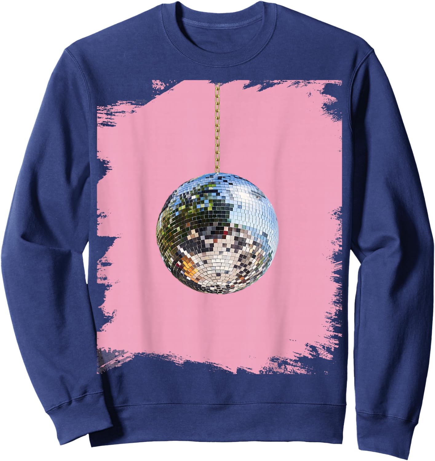 Pink Disco Ball Club Retro Cute Sweatshirt - Sweatshirt | Navy