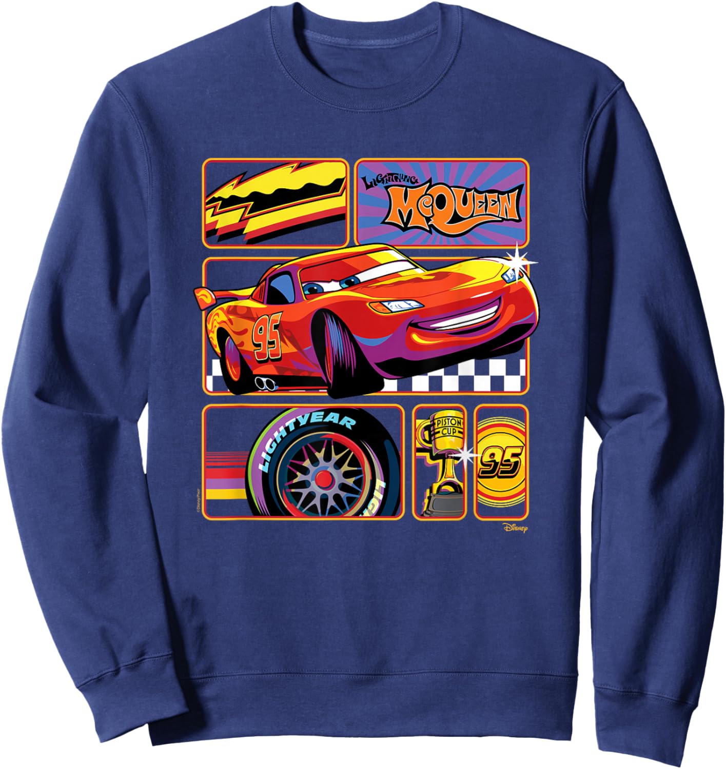 Cars - Lightning McQueen Grid Sweatshirt - Sweatshirt | Navy