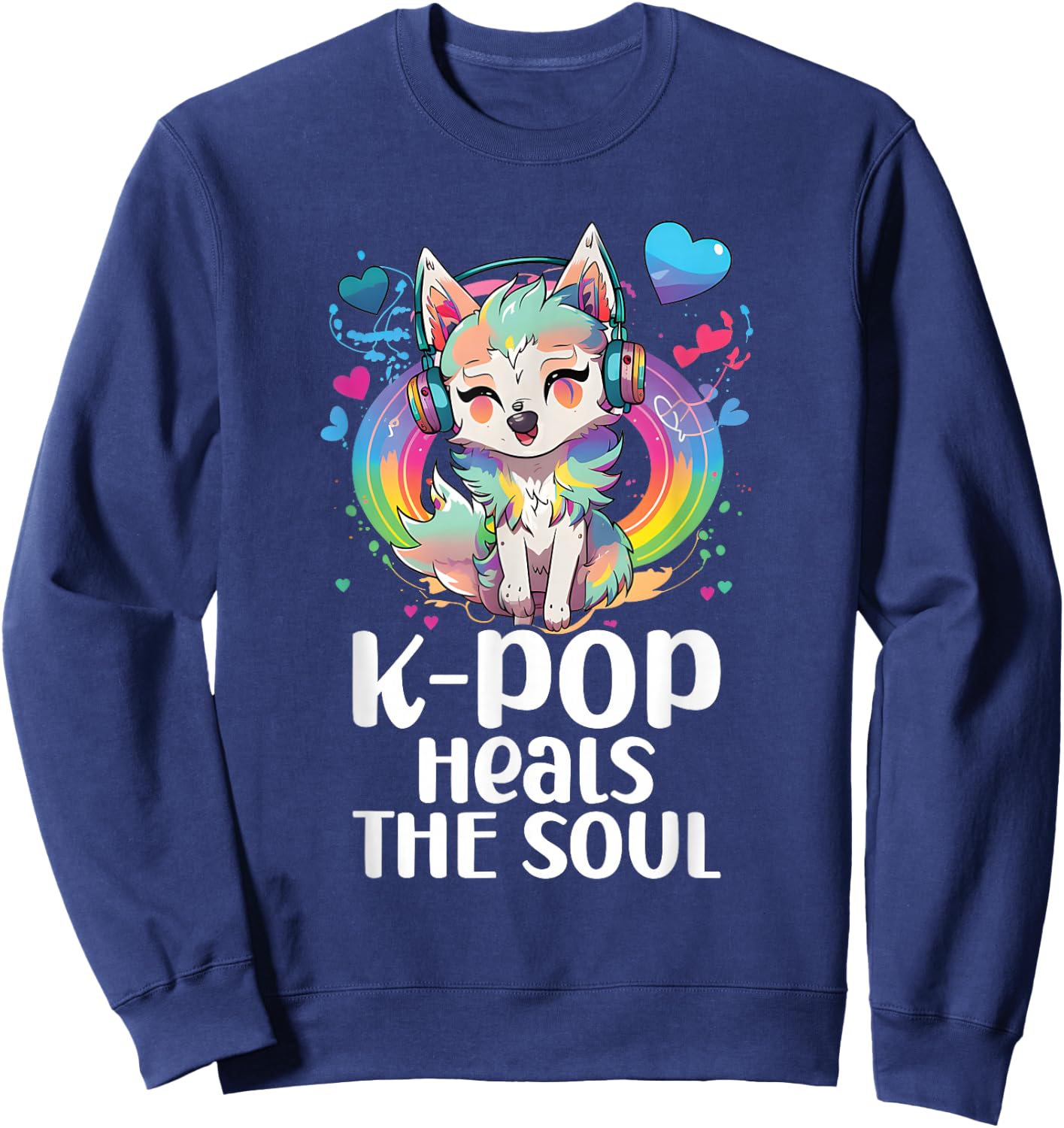 Kpop Items Bias Wolf Korean Pop Merch K-pop Merchandise Sweatshirt - Sweatshirt | Navy