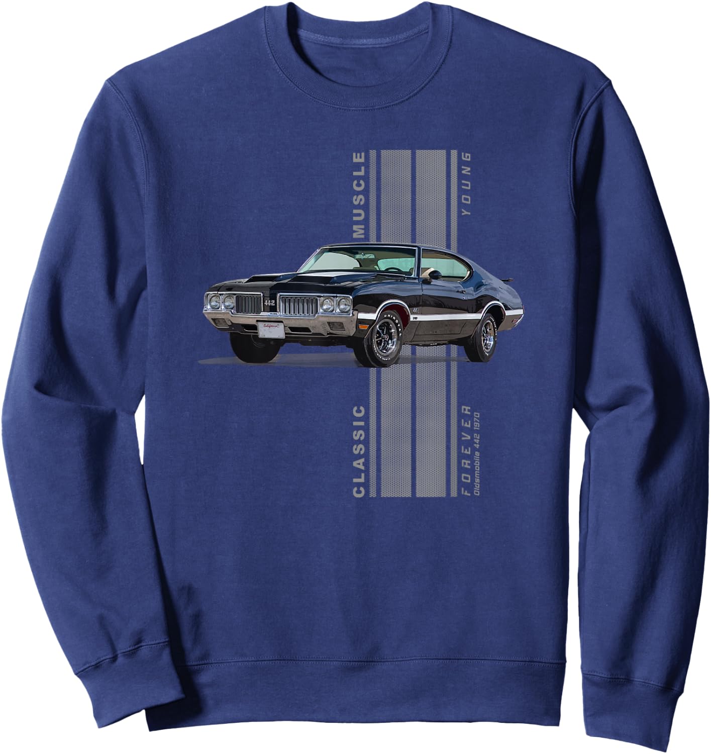 Olds 442 Classic American Muscle Cars Vintage Sweatshirt - Sweatshirt | Navy