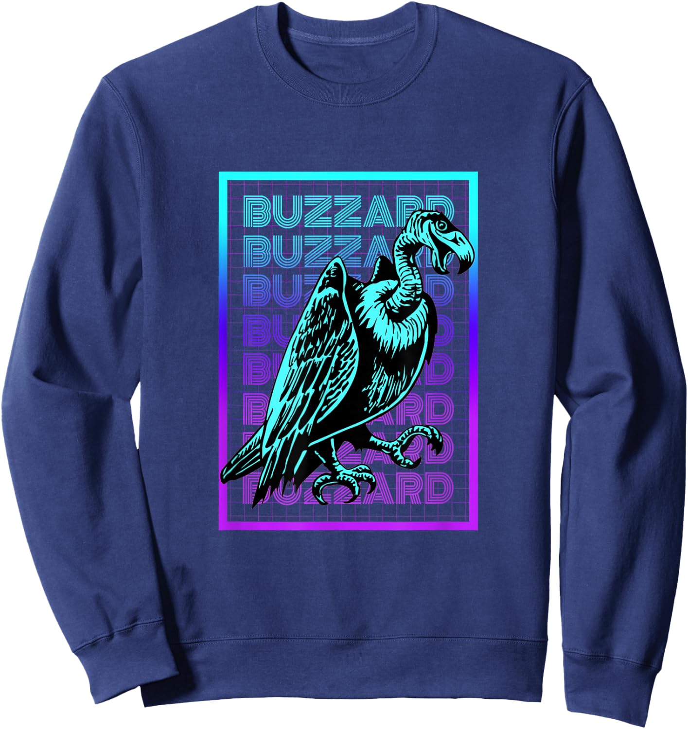 Buzzard Bird Vintage Retro Buzzard Sweatshirt - Sweatshirt | Navy