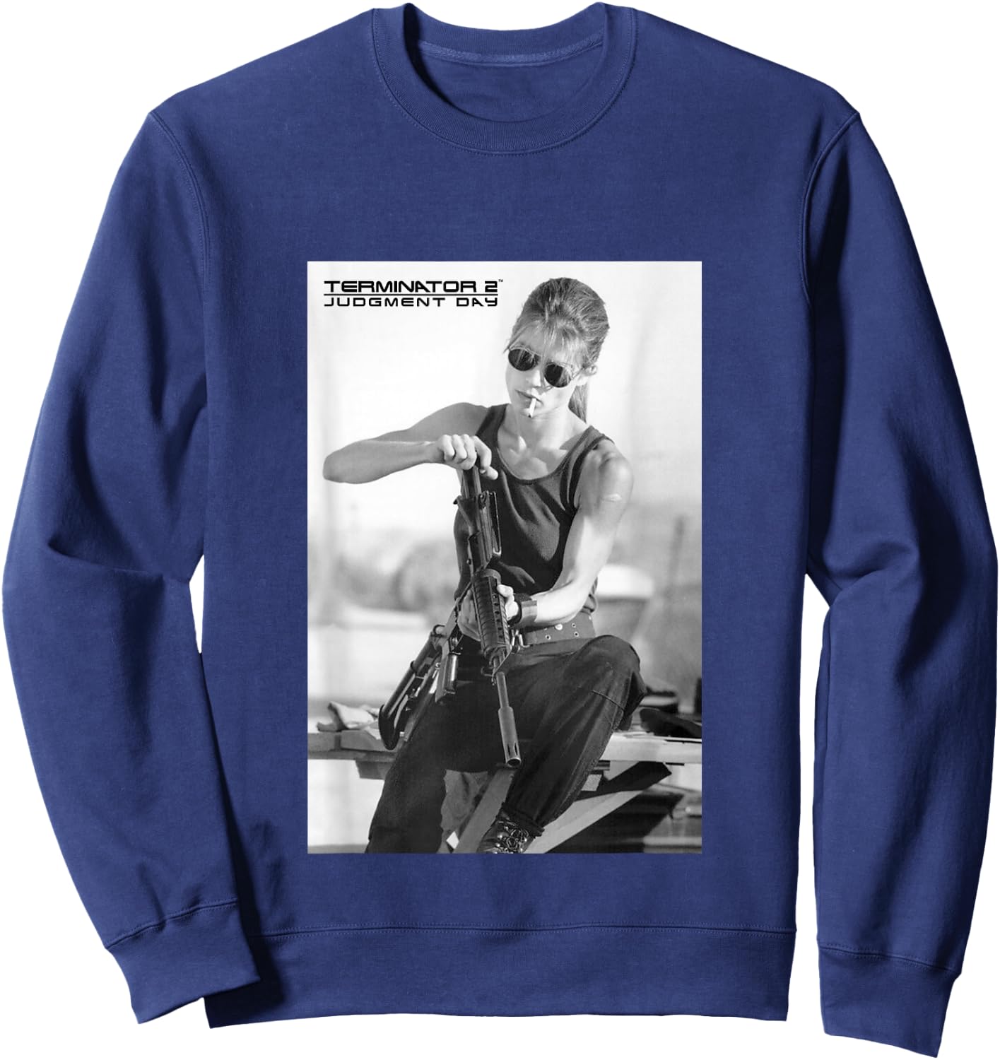 Terminator 2 Sarah Connor Rifle Reload Sweatshirt - Sweatshirt | Navy