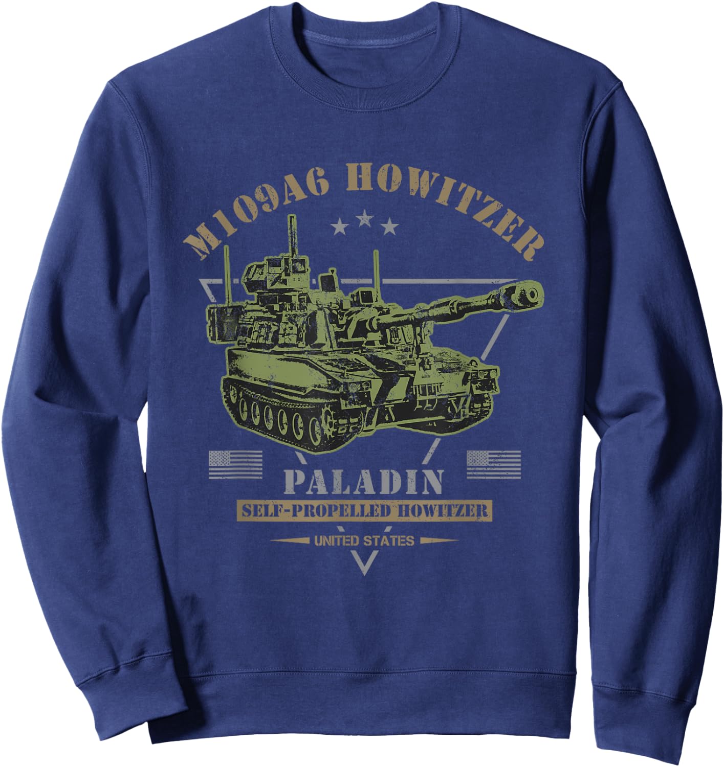 Military Style Designs M109A6 'Paladin' -Adults Black Cotton/Polyester Sweatshirt - Sweatshirt | Navy