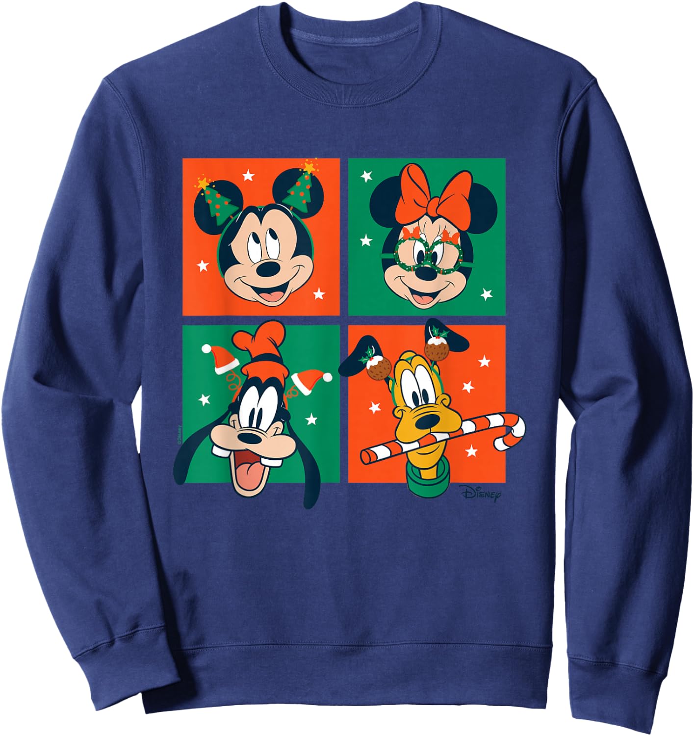 Mickey & Friends - Christmas Grid Sweatshirt - Sweatshirt | Navy