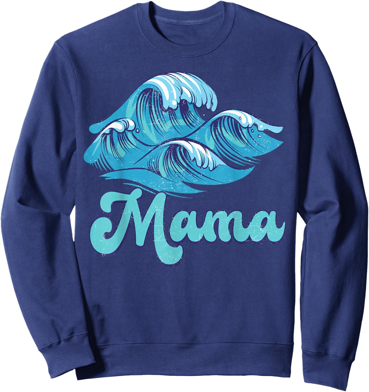 Mama Surf Birthday Beach Theme Family Matching Sweatshirt - Sweatshirt | Navy