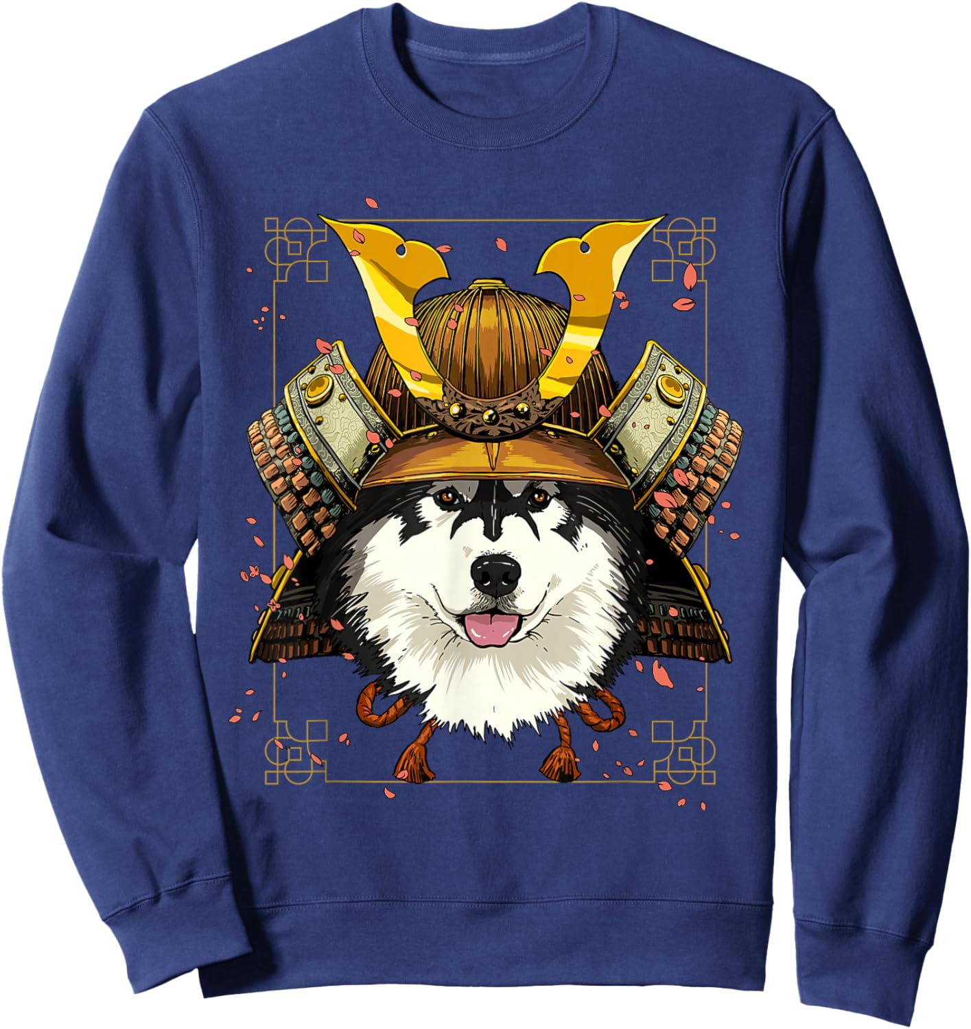 Samurai Alaskan Malamute Japanese Warrior Bushido Dog Lover Sweatshirt - Sweatshirt | Navy