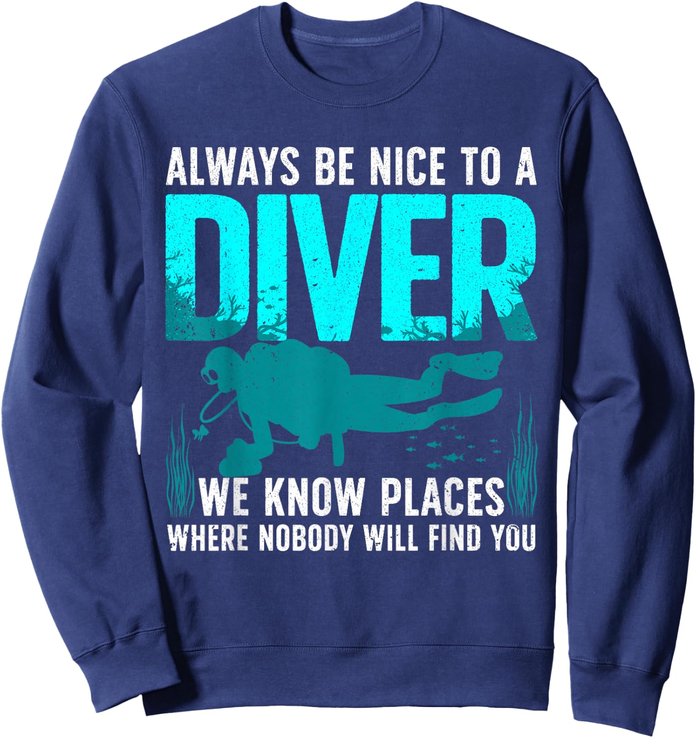 Cool Scuba Diving Women Open Water Ocean Diver Lover Sweatshirt - Sweatshirt | Navy